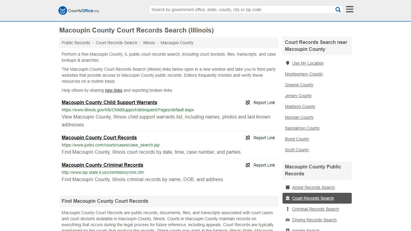 Macoupin County Court Records Search (Illinois) - County Office